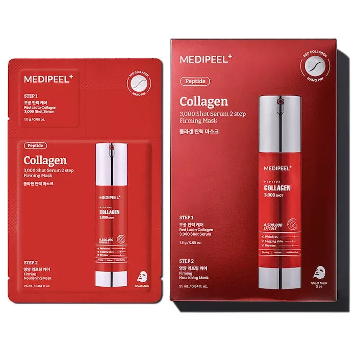 MEDI-PEEL Red Lacto Collagen 3000 Shot Serum 2 Step Mask 1.5g+25ml