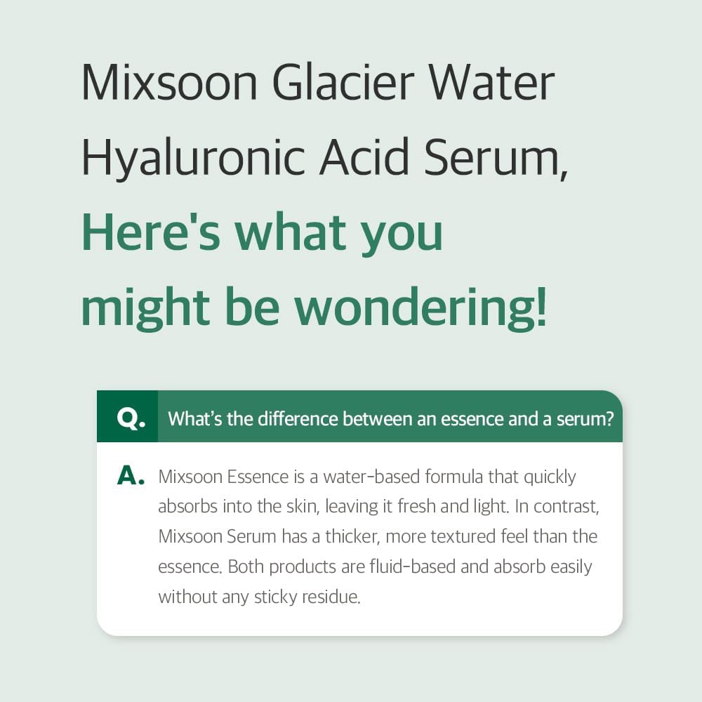 mixsoon Essential Glass Skin Duo Set - Bean Essence & Glacier Water Hyaluronic Acid Serum, 2 Pieces