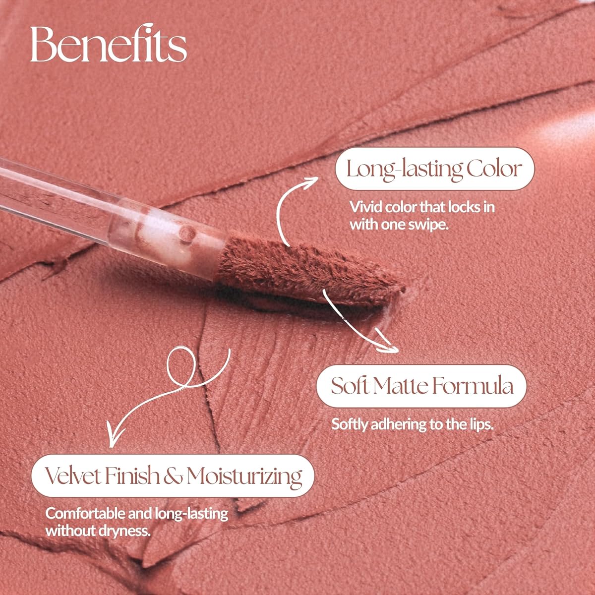 MUZIGAE Mansion Velvet Matte Liquid Lipstick, Waterproof, 6ml