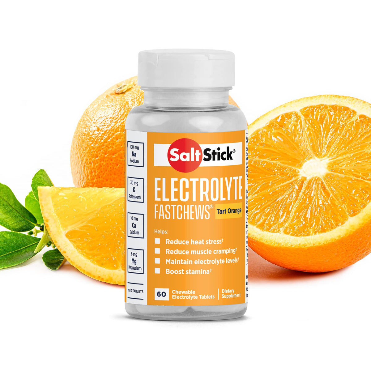 أقراص SaltStick Electrolyte سريعة الذوبان - برتقال لاذع، 60 قرصاً