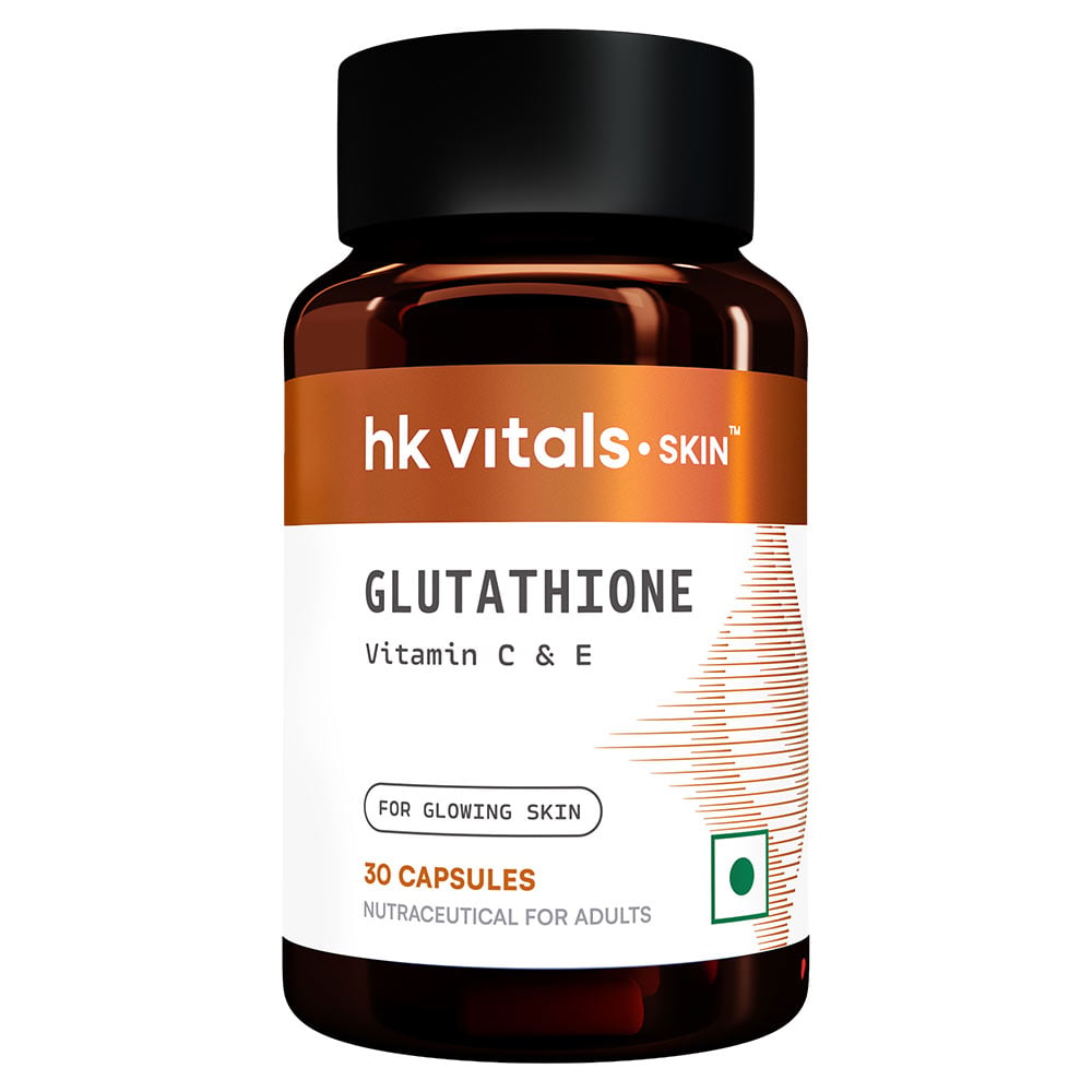 HK Vitals Glutathione Capsules with Vitamin C & E, Biotin - 30 Veg Capsules
