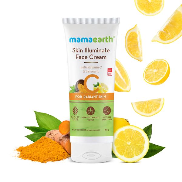 Mamaearth Skin Illuminate Face Cream with Vitamin C & Turmeric - 80g