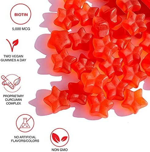 Hairtamin Gummy Stars Hair Vitamin - Vegan Gummies, 60 Count - Image 6