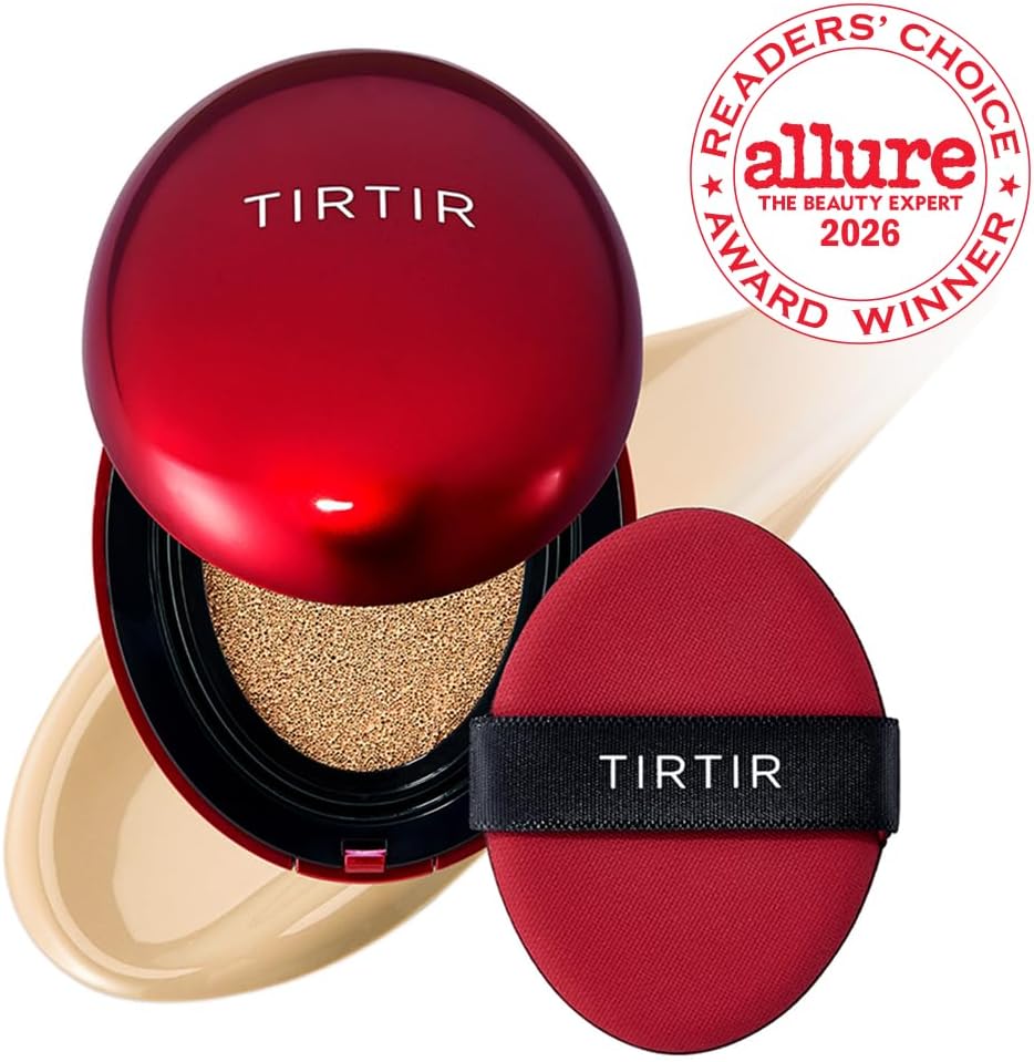 TIRTIR Mask Fit Red Cushion Foundation - Semi-Matte Glass Skin Finish, 24W Soft Beige, 18g