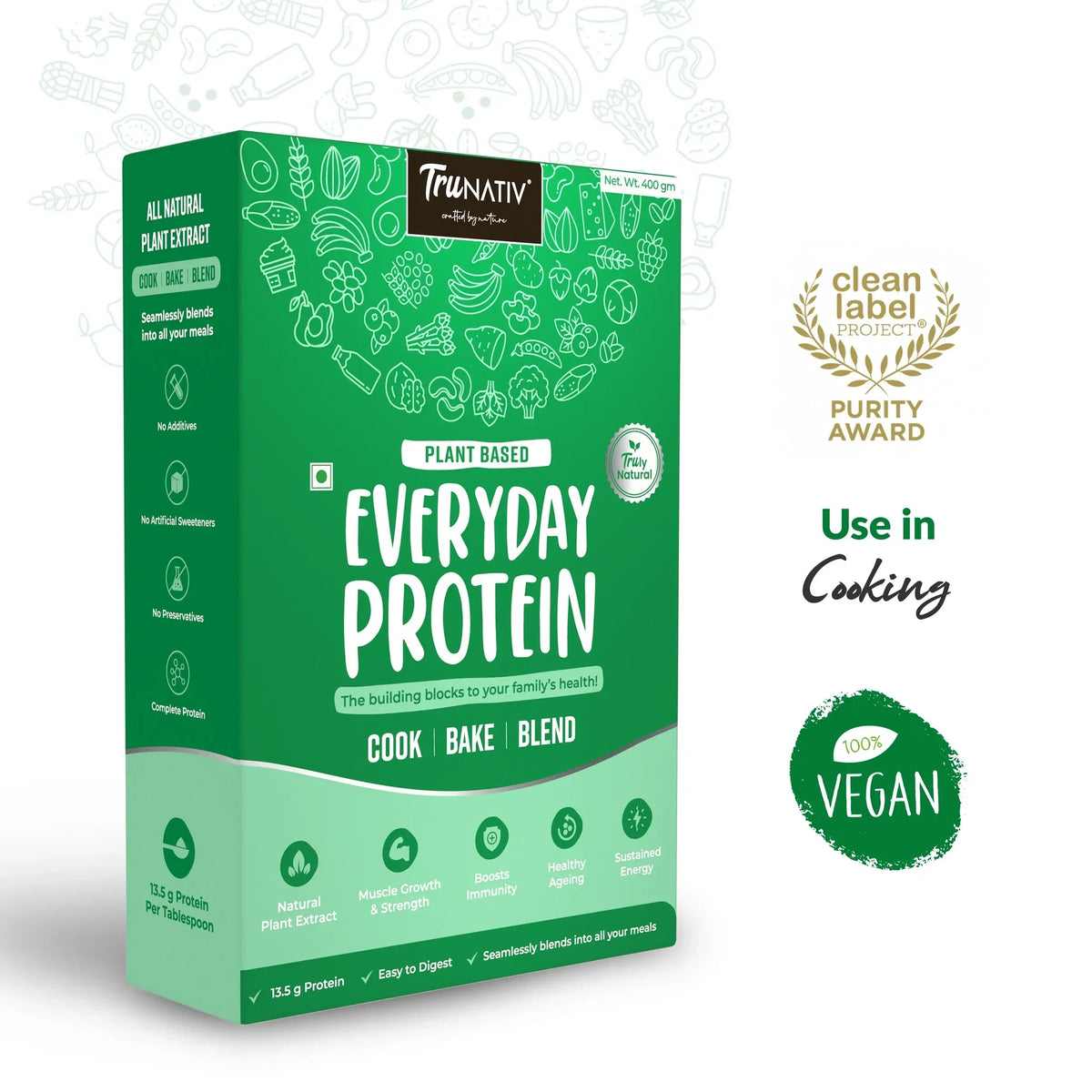 TruNativ Plant Based Everyday Protein Powder - Cook-Ready, Versatile - 1 Pack - Image 3