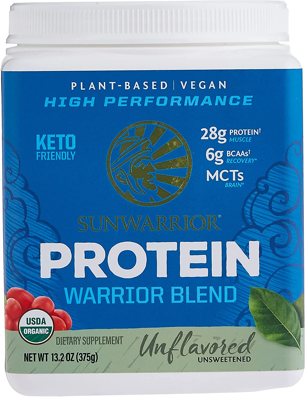 Sunwarrior Protein Warrior Blend Unflavored Powder, 375g