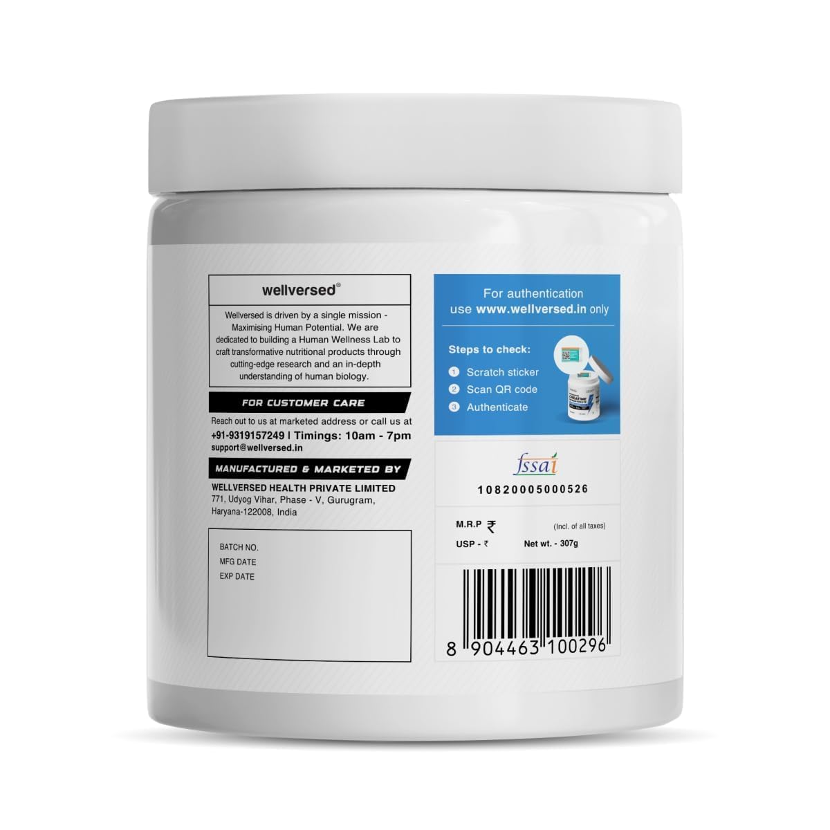 Wellcore Creatine Watermelon Wave Sports Nutrition Powder - 307g - Image 2