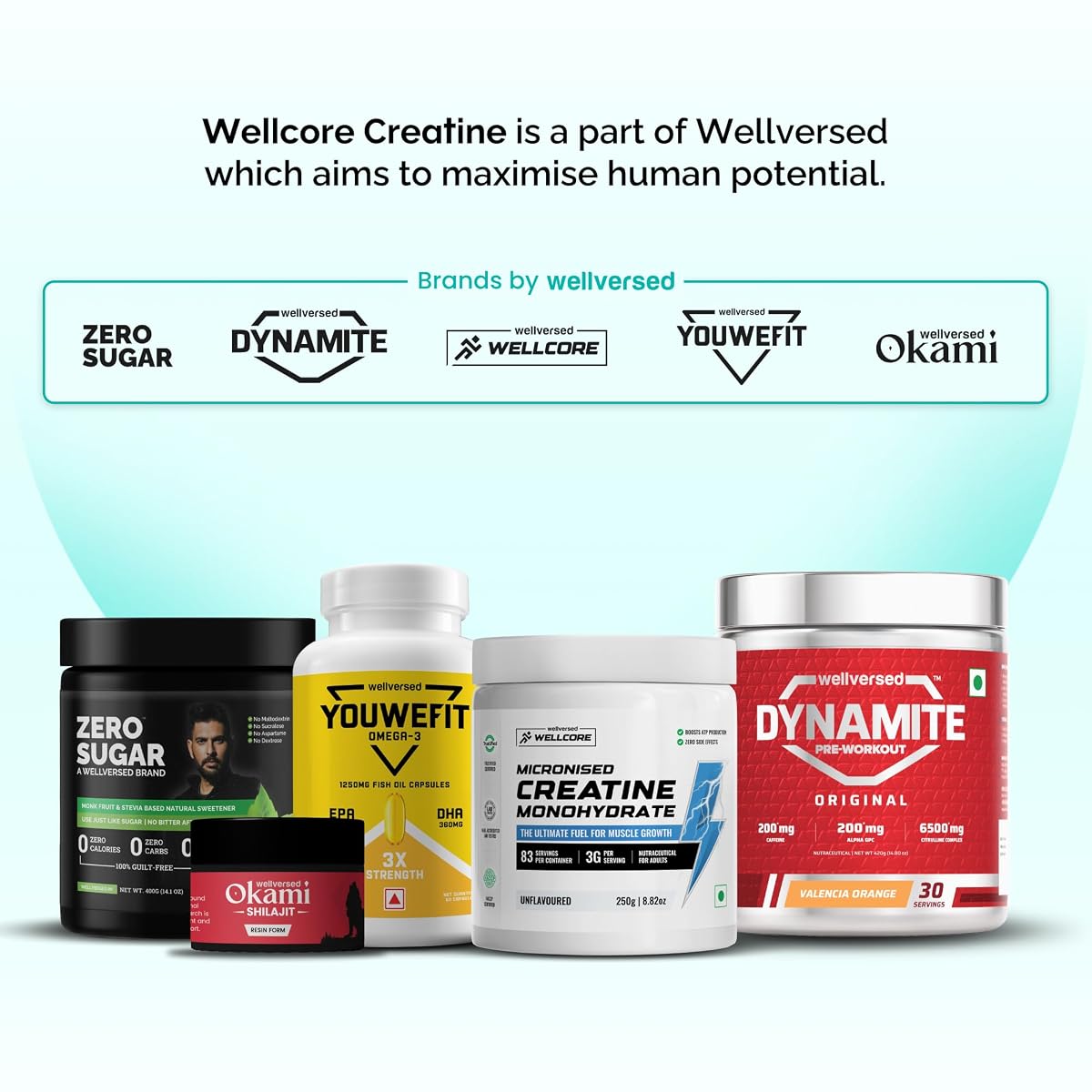 Wellcore Micronised Creatine Powder Sachets, Fruit Fusion Flavour - Pack of 6