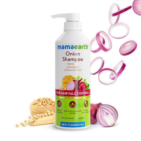 Mamaearth Onion Shampoo with Plant Keratin - Hair Fall Reduction - 650ml