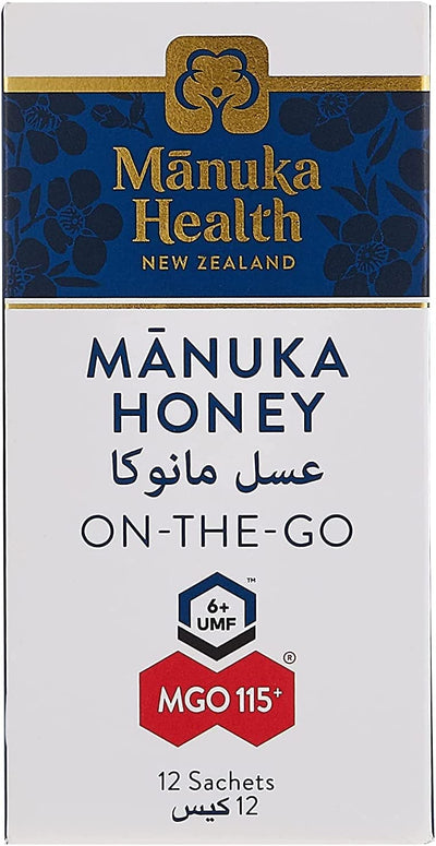 Manuka Health MGO 115+ Manuka Honey, 100% Pure New Zealand Honey, 50 Gm + Manuka Health MGO 115+ On The Go Snap Packs Combo