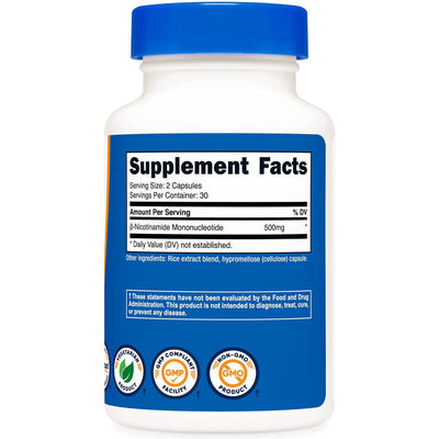 Nutricost NMN Nicotinamide Mononucleotide 500mg Capsules - Vegetarian, 60 Count - Image 2