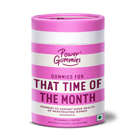 Power Gummies That Time of The Month 40 GUMMIES+HAIRtamin BLOATamin 30 Capsules
