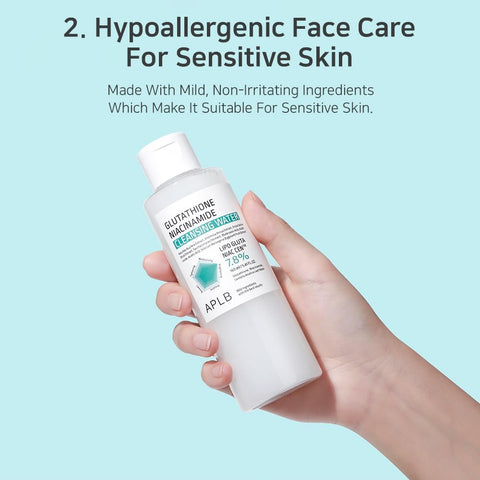 APLB Glutathione Niacinamide Cleansing Water | LIPO GLUTA NIAC CEN™ 7.8% 5.41 FL.OZ/Korean Skincare, Makeup remover for sensitive skin, Deep Hydration, Pore care - Image 8