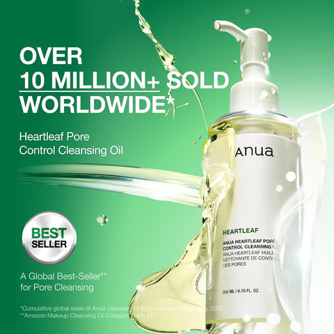 ANUA Heartleaf Pore Control Cleansing Oil Korean Facial Cleanser, Daily Makeup Blackheads Removal 6.76 fl oz(200ml) - Image 3