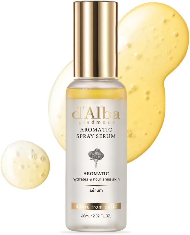 d’Alba White Truffle Aromatic First Spray Serum Lightweight Moisture + Glow Mist, Desert-Adapted, Non-Sticky Finish, Instant Skin Revitalization & Refreshing, Vegan Lightweight Face Spray 60ml