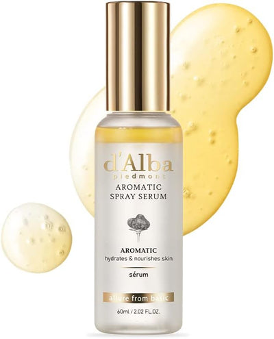 d’Alba White Truffle Aromatic First Spray Serum Lightweight Moisture + Glow Mist, Desert-Adapted, Non-Sticky Finish, Instant Skin Revitalization & Refreshing, Vegan Lightweight Face Spray 60ml