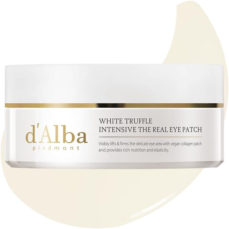 d’Alba White Truffle Eye Patch – Hydrating Under Eye Patches for Dark Circles, Puffy Eyes & Fine Lines, Firming Gel Eye Masks with Vegan Collagen, Niacinamide & K-Beauty Formula 68pcs