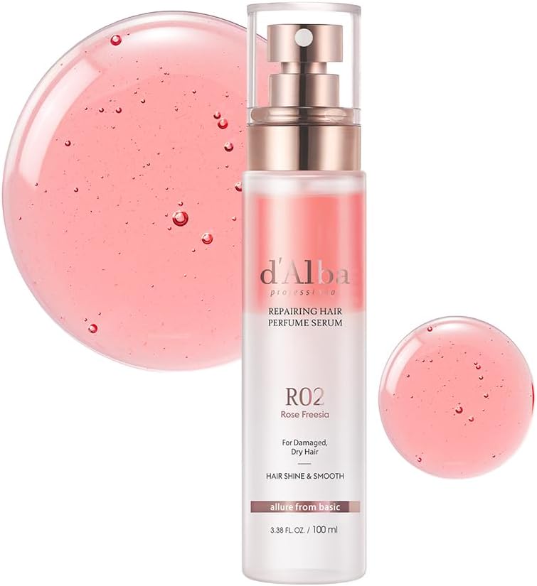 d'alba Piedmont Italian White Truffle Professional Repairing Hair Perfume Serum, Protein Protection for Damaged Hair, Hair Styling, Fruity Floral Scent, Protien Hair Treatment…