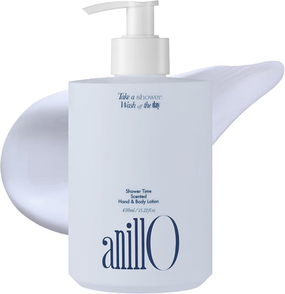 ANILLO Shower Time Scented Body Lotion – Vegan Hand & Body Lotion with Ceramide & Botanical Oils, Free from Paraben, Silicone, Sulfate, Blue Agave Scent, 450ml / 15.22 fl.oz