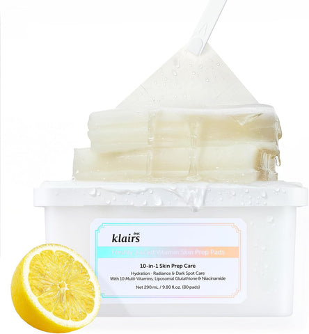 DearKlairs Vitamin C Toner Pads Korean Brightening Exfoliating, 80 Count