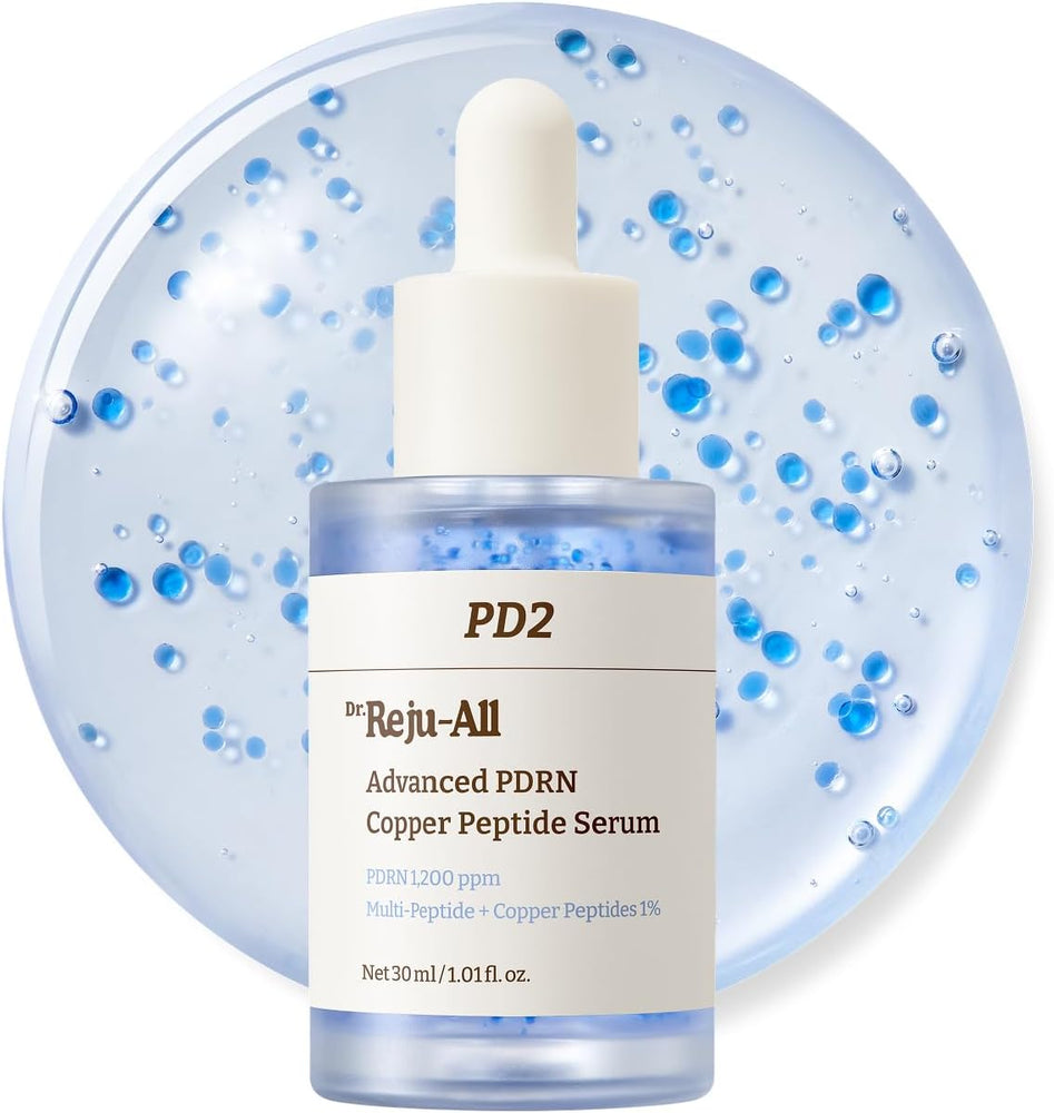 Dr.Reju-All Advanced PDRN Copper Peptide Serum – GHK-Cu with PDRN Serum for Face – Copper Peptides for Firming & Skin Elasticity – with Hyaluronic Acid & Hydrolyzed Collagen Peptides – 30ml