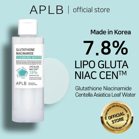 APLB Glutathione Niacinamide Cleansing Water | LIPO GLUTA NIAC CEN™ 7.8% 5.41 FL.OZ/Korean Skincare, Makeup remover for sensitive skin, Deep Hydration, Pore care - Image 2
