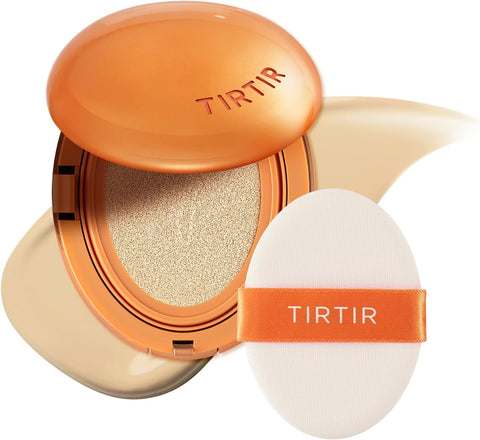 TIRTIR Mask Fit Ai Filter Cushion Foundation | AI-Like Semi-Matte Finish - Up to 72-Hour Medium to Full Coverage Korean BB Cushion Make up Beauty, #21W Natural Ivory, 0.63 Fl Oz