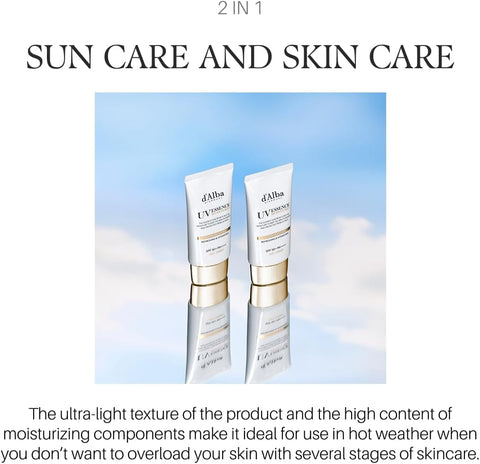 d'Alba Super Moisture Essence Hydrating & Soothing SPF50+ PA++++ Sunscreen, 100-Hour Moisturizing, 50% Centella Asiatica Leaf Water, UVA & UVB Protection, Vegan formula 50ml - Image 4