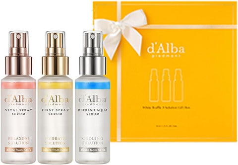 d'Alba Official White Truffle Spray Serum, 3 Solutions, Gift Set (1.7 fl oz (50 ml) x 3ea), Stocking Stuffers, Vegan Skin Care, Glow Serum for Radiant Skin, All In One Mist, Korean Skin Care