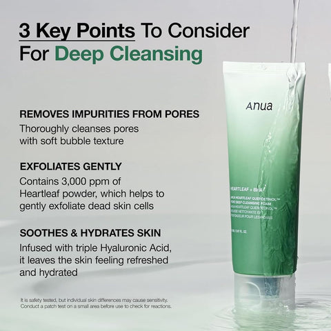 Anua HEARTLEAF SUCCINIC MOISTURE CLEANSING FOAM 150ML - Image 3