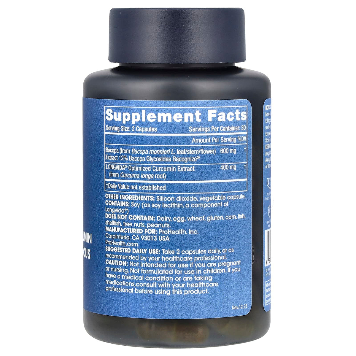 PROHEALTH Pro Health Optimized Curcumin Brain & Focus Longvida 1000 Mg - 60 Tablets - Image 2