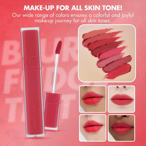 rom&nd Blur Fudge Tint | 10 FUDGE RED | Velvety Matte Lip & Cheek Stain | Non-Drying, Long-Lasting K-Beauty Lip Color 5g - Image 8