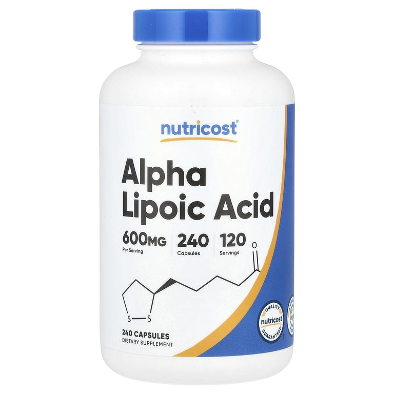Nutricost Alpha Lipoic Acid 600mg - Gluten Free, Vegetarian, Soy Free, 240 Capsules