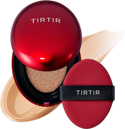 TIRTIR Mask Fit Red Cushion Foundation | Japan's No.1 Choice for Glass skin, Long-Lasting, Lightweight, Buildable Coverage, Semi-Matte (27C Cool Beige, 18g (Pack of 1))