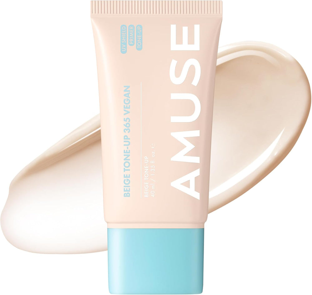 Amuse SEOUL 365 Vegan Beige tone Up Cream | Summer Foundation, Base-skip Tone Up, Beige Color, Natural Coverage, Tinted Cream, Lightweight, Non-Sticky Facial Lotion, Glow Finish (40ml)