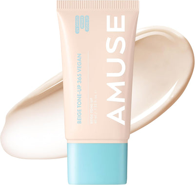 Amuse SEOUL 365 Vegan Beige tone Up Cream | Summer Foundation, Base-skip Tone Up, Beige Color, Natural Coverage, Tinted Cream, Lightweight, Non-Sticky Facial Lotion, Glow Finish (40ml)