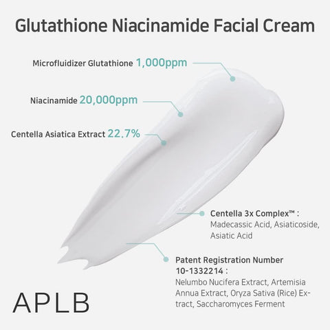 APLB Glutathione Niacinamide Facial Cream | LIPO GLUTA NIAC CEN™ 24.8% 1.86 FL.OZ/Korean Skincare, Deep hydration, Niacinamide, Improve skin elasticity, Improve skin texture - Image 4