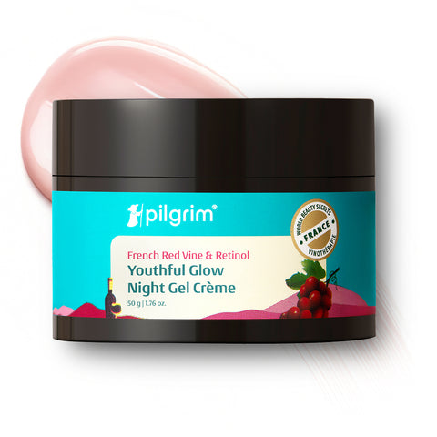 Pilgrim French Red Vine & Retinol Youthful Glow Night Gel Creme- 50g