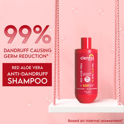 Clensta Red Aloe Vera Anti-Dandruff Shampoo, 250ml - Image 2