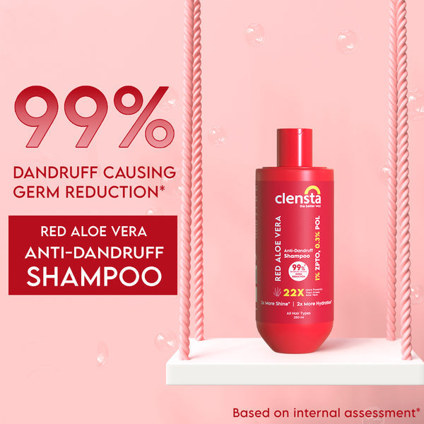 Clensta Red Aloe Vera Anti-Dandruff Shampoo, 250ml - Image 2