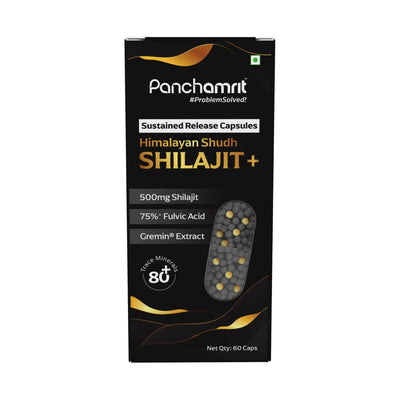 Panchamrit 500 mg Shilajit Herbal & Ayurvedic Capsules - 60 Pack