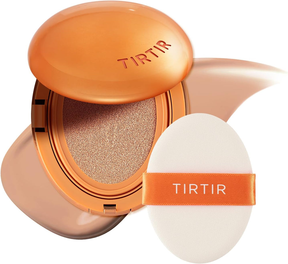 TIRTIR Mask Fit Ai Filter Cushion Foundation | AI-Like Semi-Matte Finish - Up to 72-Hour Medium to Full Coverage Korean BB Cushion Make up Beauty, #25C Fair Ivory, 0.63 Fl Oz