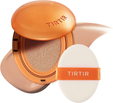 TIRTIR Mask Fit Ai Filter Cushion Foundation | AI-Like Semi-Matte Finish - Up to 72-Hour Medium to Full Coverage Korean BB Cushion Make up Beauty, #25C Fair Ivory, 0.63 Fl Oz