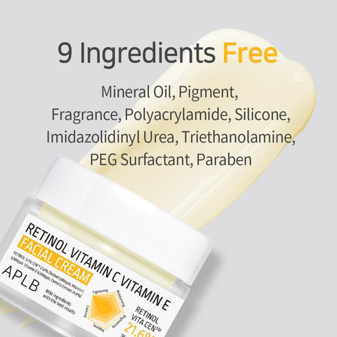 APLB Retinol Vitamin C Vitamin E Facial Cream | RETINOL VITA CEN™ 21.6% 1.86 FL.OZ/Korean Skincare, Deep hydration, Retinol, Revitalize for gentle and improve skin texture - Image 8