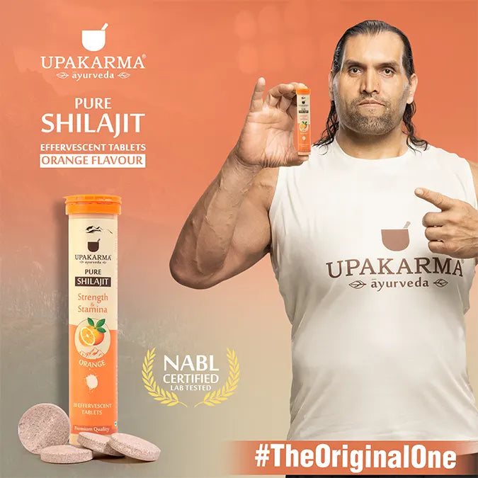 Upakarma Shilajit Orange Flavour Effervescent Tablets - Herbal & Ayurvedic, 20 Count - Image 2