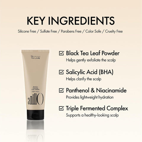 ANILLO Black Tea Vegan Hair Mask – Nourishing Scalp Treatment, Strengthens Scalp Barrier with Amino Acids, Woody Scent, Paraben & Silicone Free (150ml 5.07 fl. oz) - Image 3