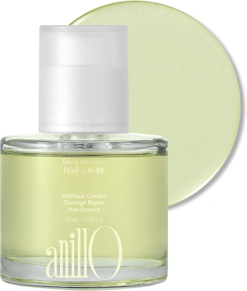 Anillo Patchouli Garden Damage Repair Hair Essence – Korean Hair Essence Oil for Damaged Hair w/Patchouli Leaf Water, Protein Complex & Amino Acids – Vegan Leave in Hair Serum (50ml / 1.69 fl. Oz)