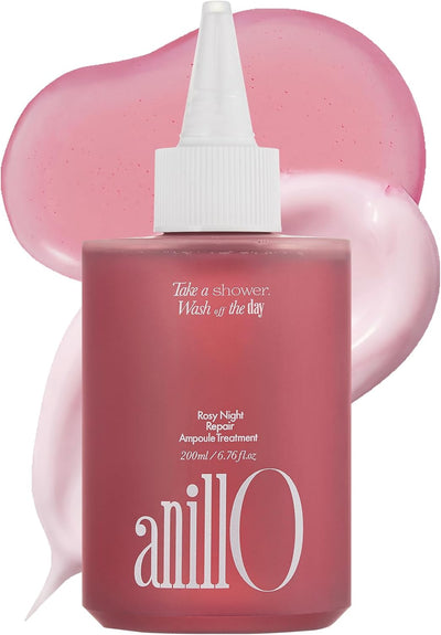 Rosy Night Hair Ampoule Treatment for Damaged Hair – Water-to-Cream Repair Formula with Peptides & Amino Acids – Frizz Control, Color Safe, Silicone-Free, Floral Musk Scent – 6.76 fl oz
