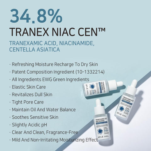 APLB Tranexamic Acid Niacinamide Ampoule Serum | TRANEX NIAC CEN™ 34.8% 1.35 FL.OZ/Korean Skincare, Blemish care, Dark spot, Helps with skin discoloration - Image 3