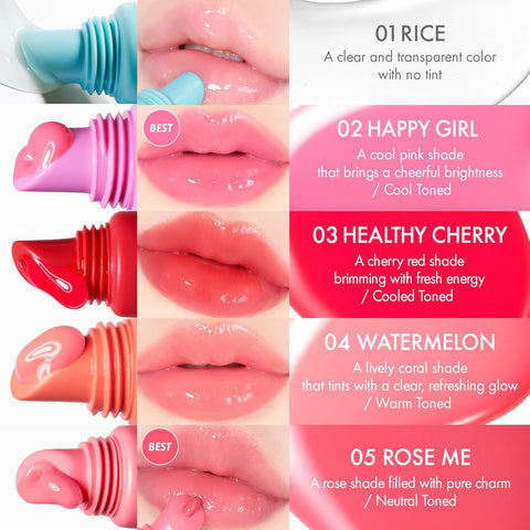 AMUSE Care Tint Lip Balm Keyring (02 HAPPY GIRL) | Hydrating Lip Balm + Keyring, Rice Extract & Multi-Peptide Complex, Korean Vegan Makeup | 0.21 oz - Image 4